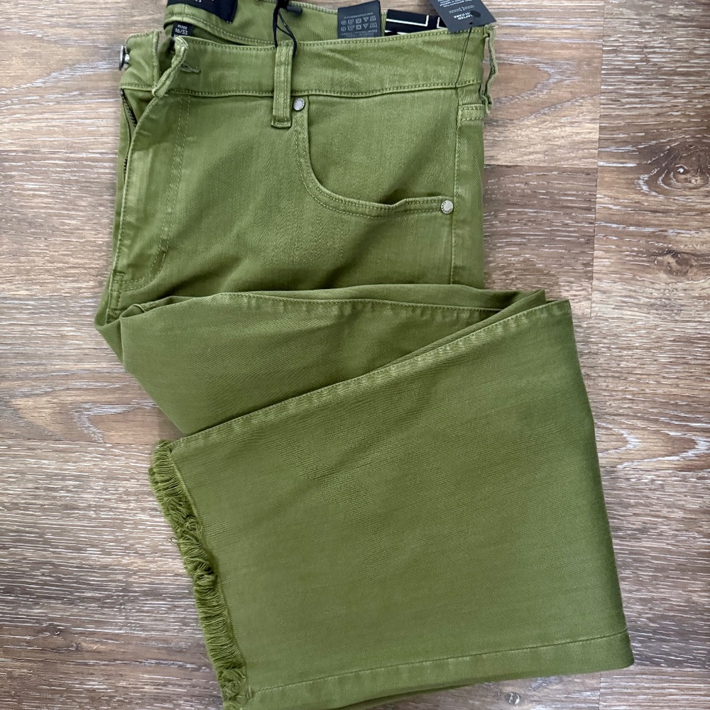 Liverpool Olive Green Cropped Ankle Jeans